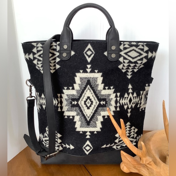 Pendleton Handbags - PENDLETON ROCK POINT LEATHER WOOL LONG TOTE